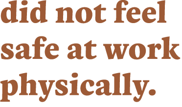 did not feel safe at work physically 